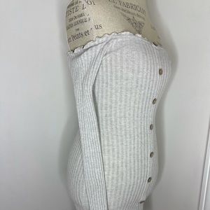 Ribbed off shoulder dress